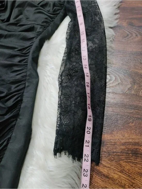 Vintage Jessica McClintock Lace Taffeta Ruched Mini Prom Dress 10 - Picture 15 of 15